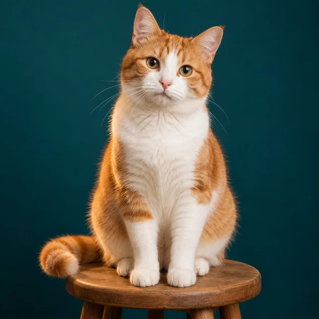 Original orange-and-white cat photo before photo-to-pixel-art conversion
